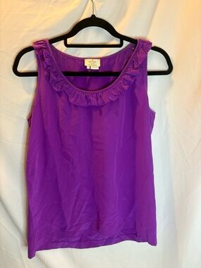 kate spade Purple Ruffle-Trim Sleeveless Camisole